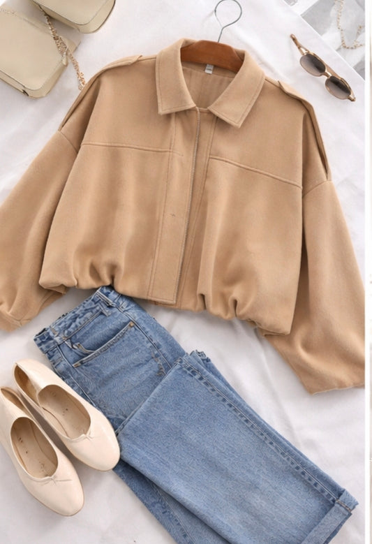 Chaqueta Oversize Camel – Elegancia Atemporal