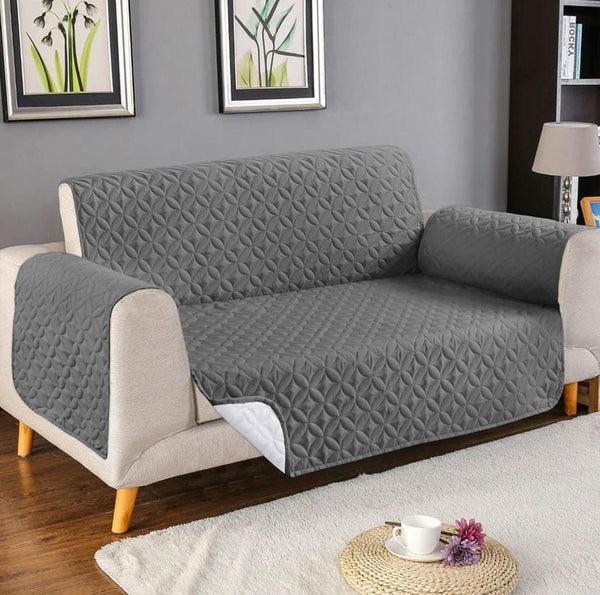 COTTON QUILTED SOFA RUNNER - SOFA COAT (Gray)