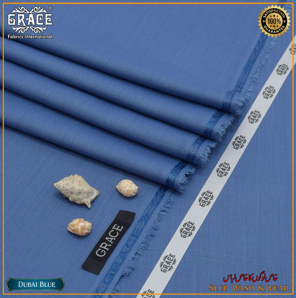 GRACE SELF SLUB DESIGN WINTER WASH AND WEAR (Dubai Blue)