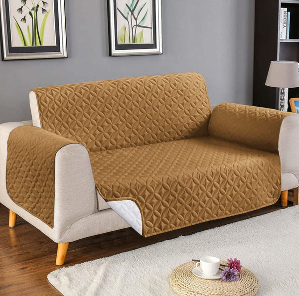 COTTON QUILTED SOFA RUNNER - SOFA COAT (Copper)