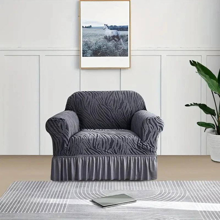 Zebra Velvet Sofa Covers ( Grey ) - Ziva-Store