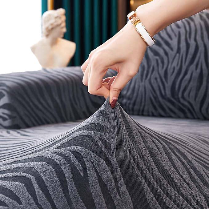 Zebra Velvet Sofa Covers ( Grey ) - Ziva-Store