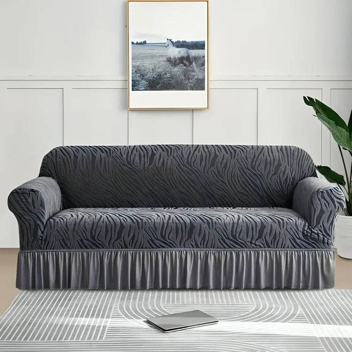 Zebra Velvet Sofa Covers ( Grey ) - Ziva-Store