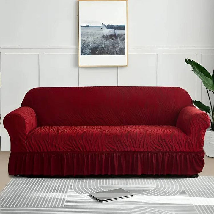 Zebra Velvet Sofa Covers ( Maroon ) - Ziva-Store