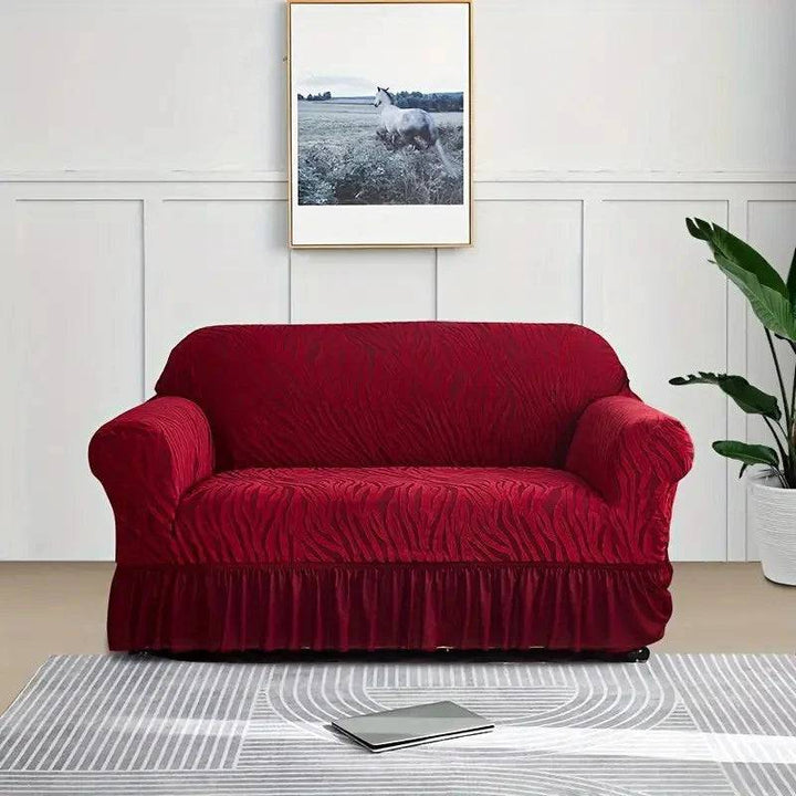 Zebra Velvet Sofa Covers ( Maroon ) - Ziva-Store