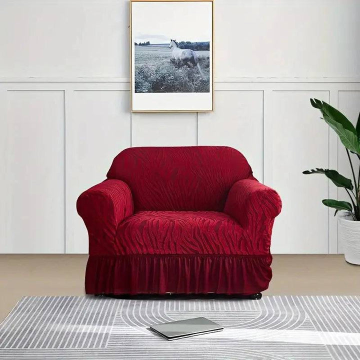 Zebra Velvet Sofa Covers ( Maroon ) - Ziva-Store