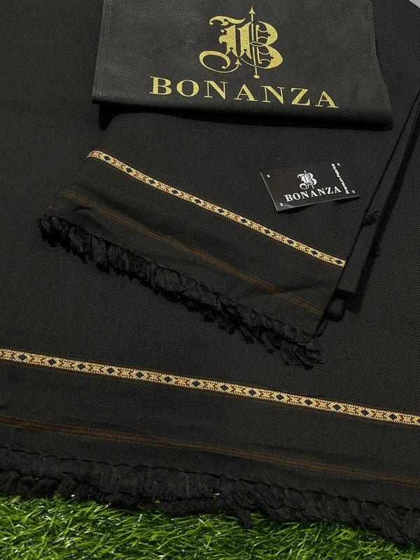 Bonanza Satrangi Mens Winter Shawl ♦️♦️ 10 Black - Ziva-Store