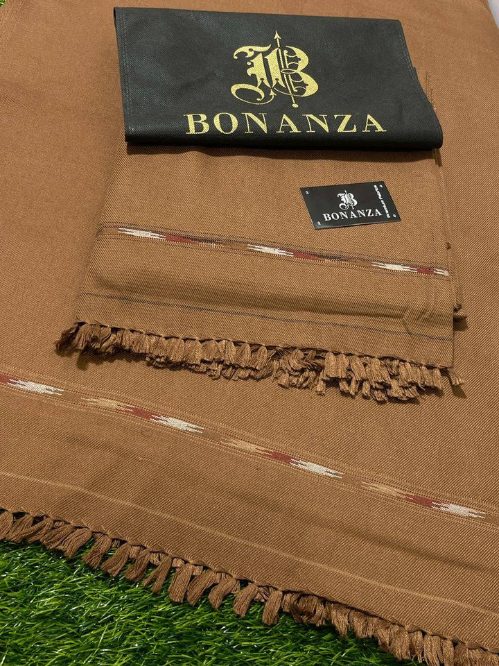 Bonanza Satrangi Mens Winter Shawl ♦️♦️ 13 Light Brown - Ziva-Store