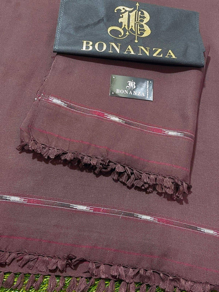 Bonanza Satrangi Mens Winter Shawl ♦️♦️ 14 Burgandi - Ziva-Store